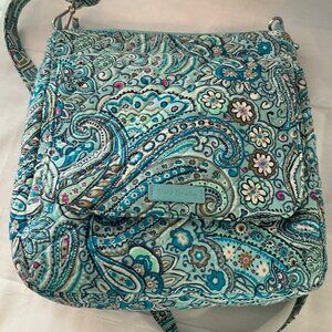 Vera Bradley Turquoise Daisy Dot Paisley Carson Mailbag